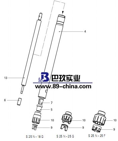 S 25 N - 18 G 分散刀頭